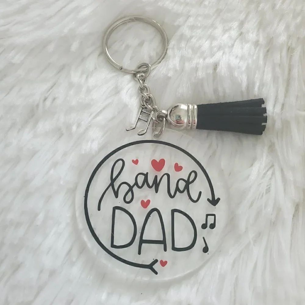 Band Mom Keychain, Band Dad Keychain, Music Note Keychain - Picture 2 of 15